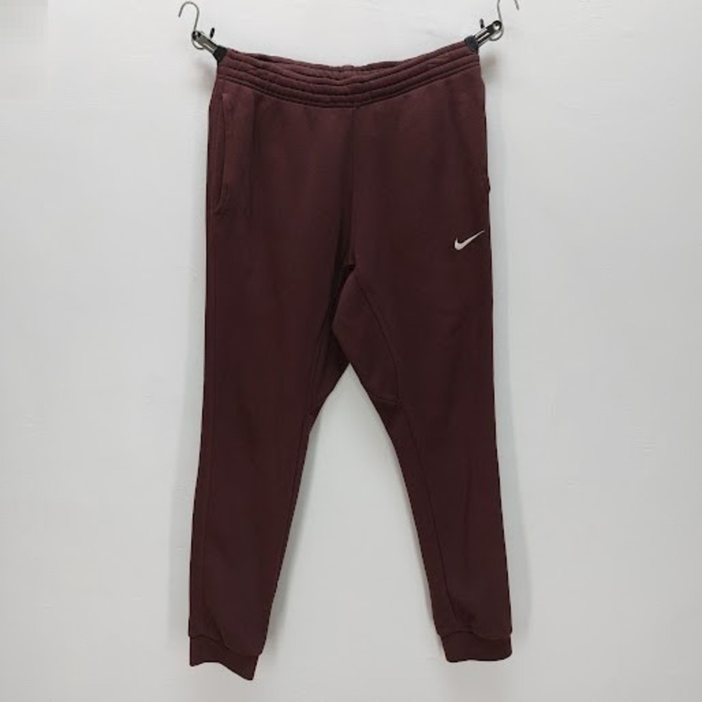 Nike Joggers Men's Fleece Sweatpants Medium Maroon Tapered Burgundy Sportswear